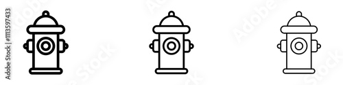 Fire hydrant icons in tree different stroke sizes