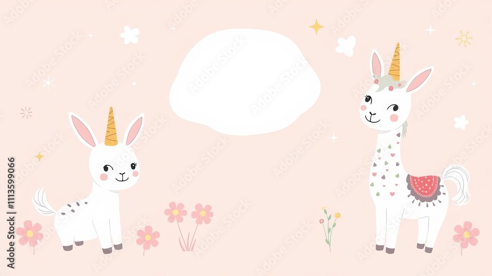 Adorable bunny, lama, and unicorn vector prints perfect for baby room decor, baby shower greeting cards, and kids' t-shirts featuring hand-drawn nursery illustrations, baby room, nursery illustration Adorable bunny, lama, and unicorn vector prints perfect for baby room decor, baby shower greeting cards, and kids' t-shirts featuring hand-drawn nursery illustrations, baby room, nursery illustration