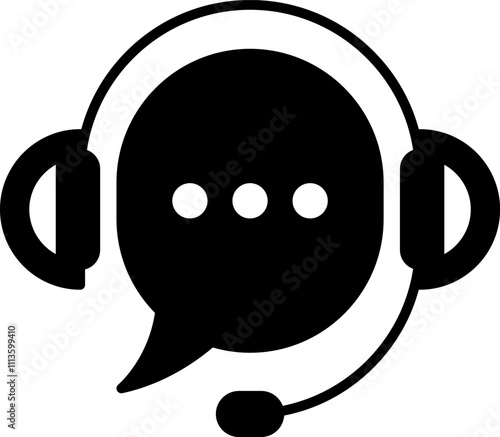 Live chat icon. Online support. Call center icon. Headphones - Live chat, message, speech bubble. Vector illustration isolated on white background.