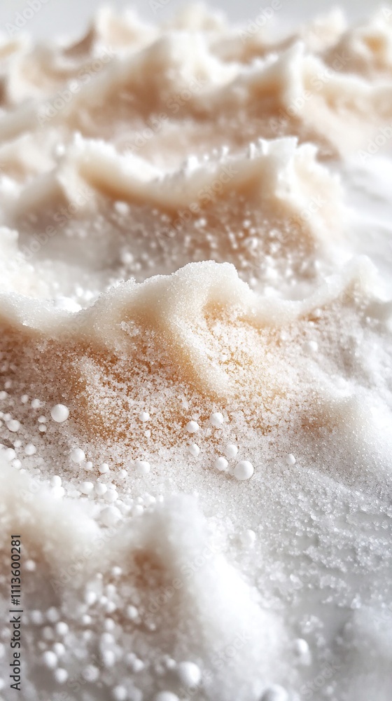 Close-up of textured, creamy, beige surface with small white bubbles. Close-up of textured, creamy, beige surface with small white bubbles.