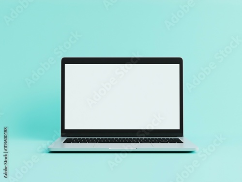 A minimalistic laptop mockup displayed from a front view, with the screen prominently featured