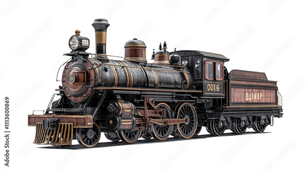A majestic steam locomotive, adorned with intricate details, journeys through lush green landscapes. The sun casts warm light as it evokes nostalgia and adventure on its route A majestic steam locomotive, adorned with intricate details, journeys through lush green landscapes. The sun casts warm light as it evokes nostalgia and adventure on its route