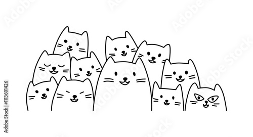 Eine Gruppe verrückter Katzen