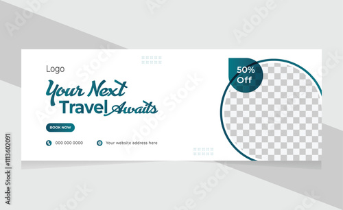 Travel Tour Agency Facebook Cover Page Social Media Post Vector Timeline Web Banner Template design illustration.