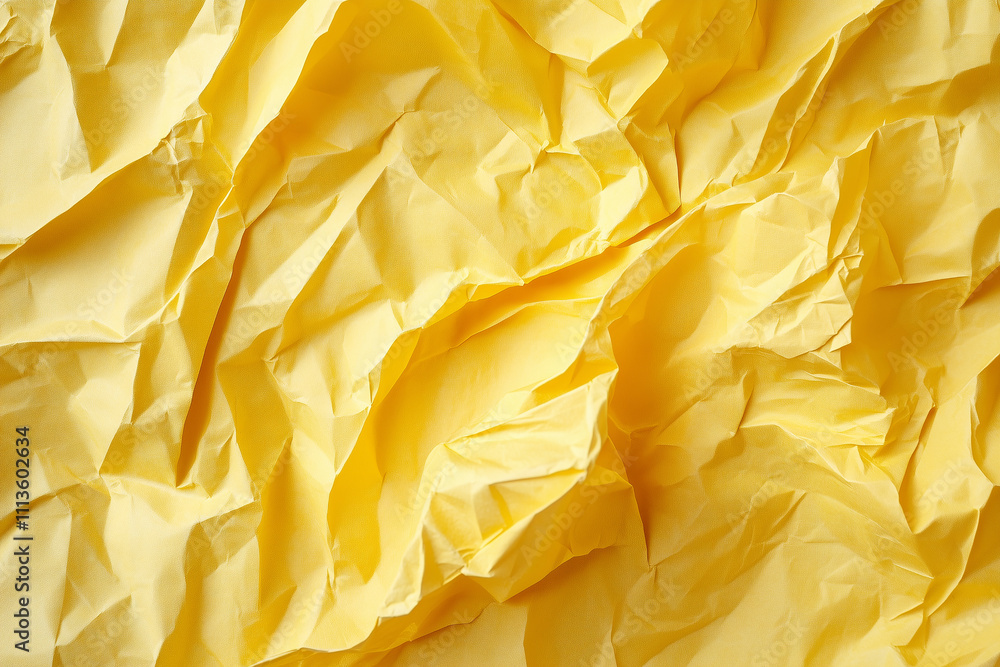 Abstract yellow crumpled paper background, showcasing a textured and vibrant design, ideal for creative projects or artistic visuals. Abstract yellow crumpled paper background, showcasing a textured and vibrant design, ideal for creative projects or artistic visuals.