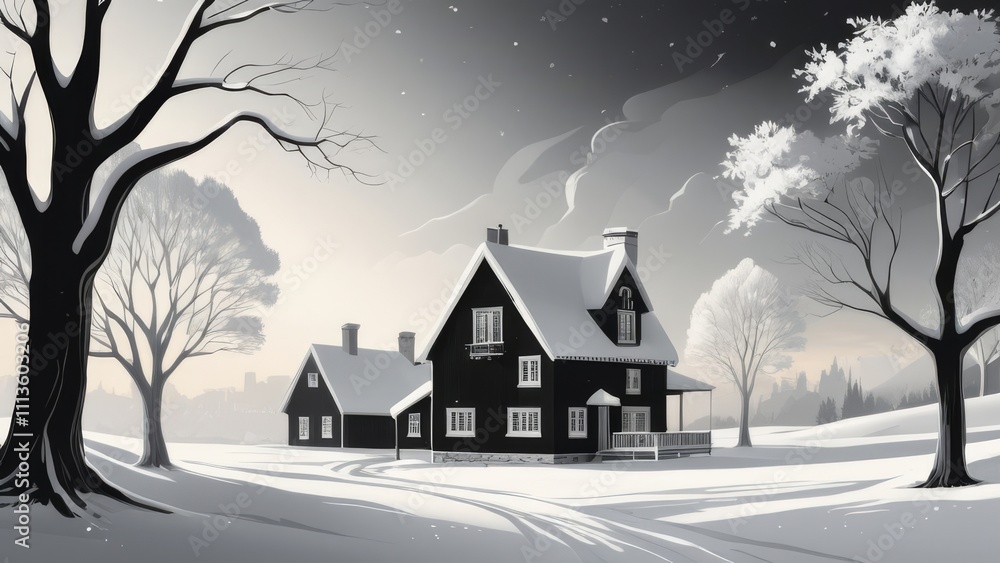 Naklejka premium house in the woods