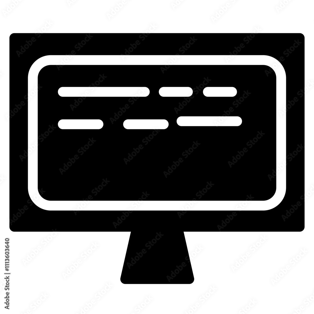 Monitor Pc Screen Glyph Icon Monitor Pc Screen Glyph Icon