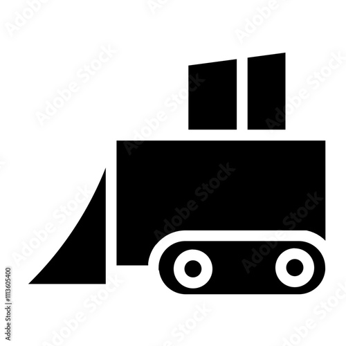 Property Work Buldozer Glyph Icon