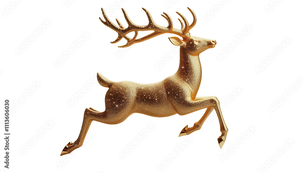 Fototapeta premium Metallic Golden Stag In Motion