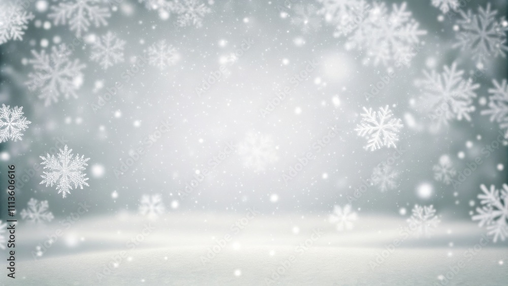 Winter Snowflakes on a Frosty Background Winter Snowflakes on a Frosty Background