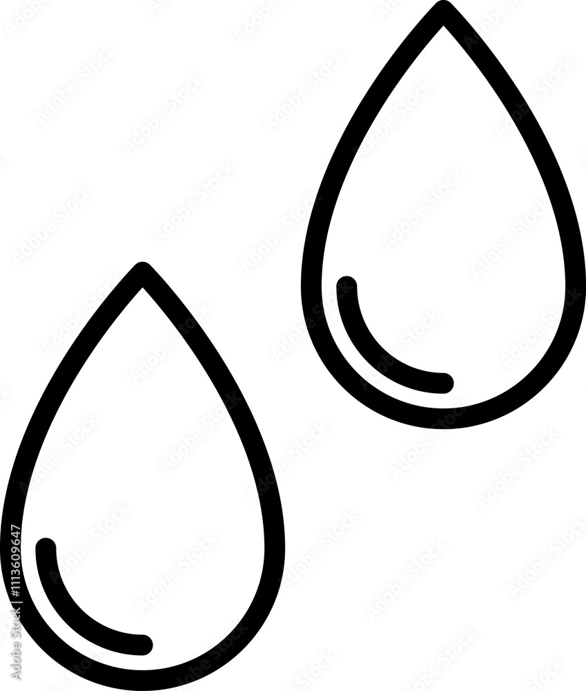 Water drops icon set. water line icons. A drop of water. Washing, shower llustration Water drops icon set. water line icons. A drop of water. Washing, shower llustration