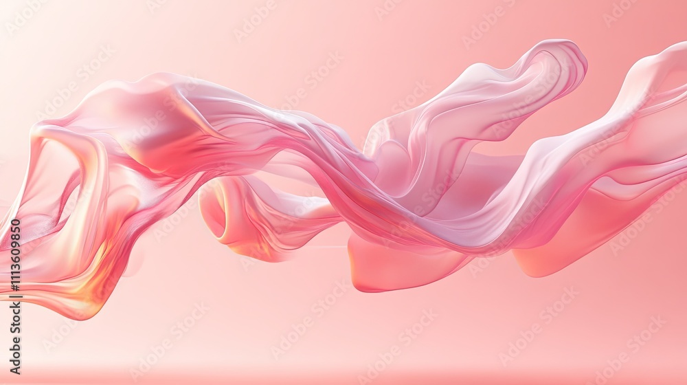 Ethereal Flow of Soft Pink Fabric Waves in Airy Atmosphere Ethereal Flow of Soft Pink Fabric Waves in Airy Atmosphere