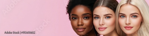 Diverse expressions of beauty through captivating eyes of three women from di...