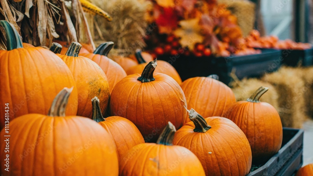 Harvest Pumpkins in a Rustic Outdoor Setting Harvest Pumpkins in a Rustic Outdoor Setting