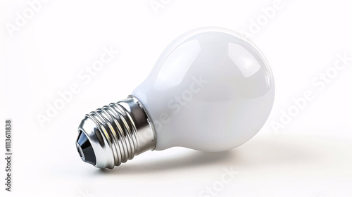 Energy Saving LED Light Bulb: An energy-saving LED light bulb isolated on a white background.