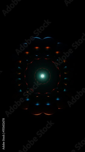 Wallpaper Mural Vertical Video of hypnotic VJ loop with glowing forms and rotating geometric visuals Torontodigital.ca