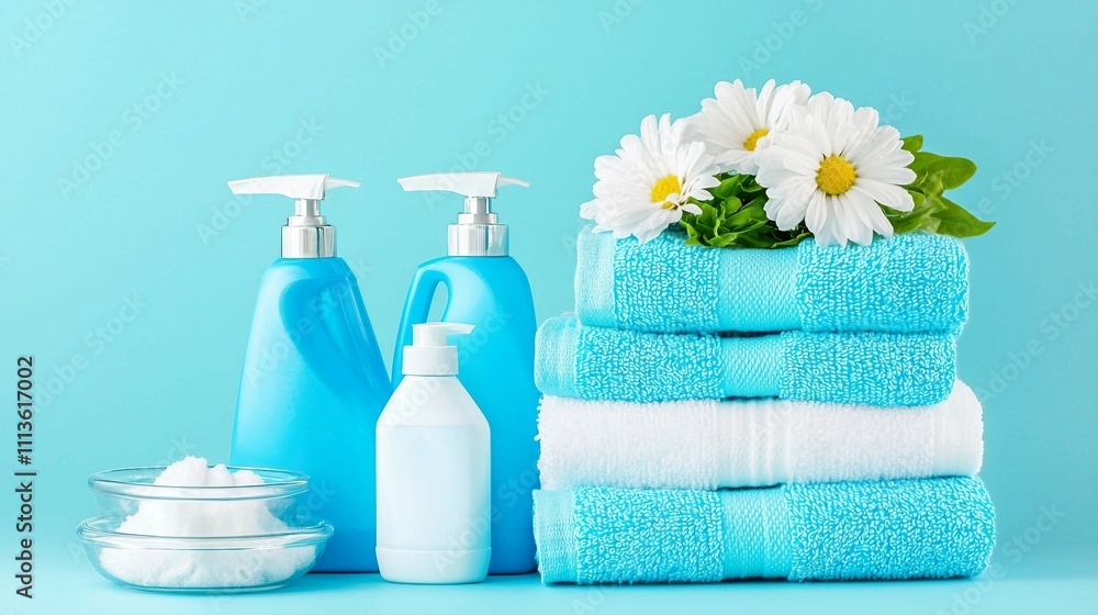 Cleanliness & Freshness: Blue Towels & Soap Cleanliness & Freshness: Blue Towels & Soap