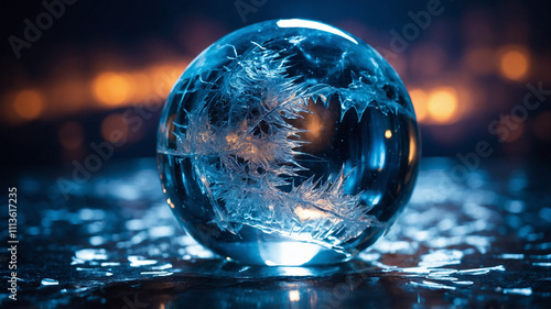 Wallpaper Mural Cracked Ice Globe with Inner Glow Torontodigital.ca