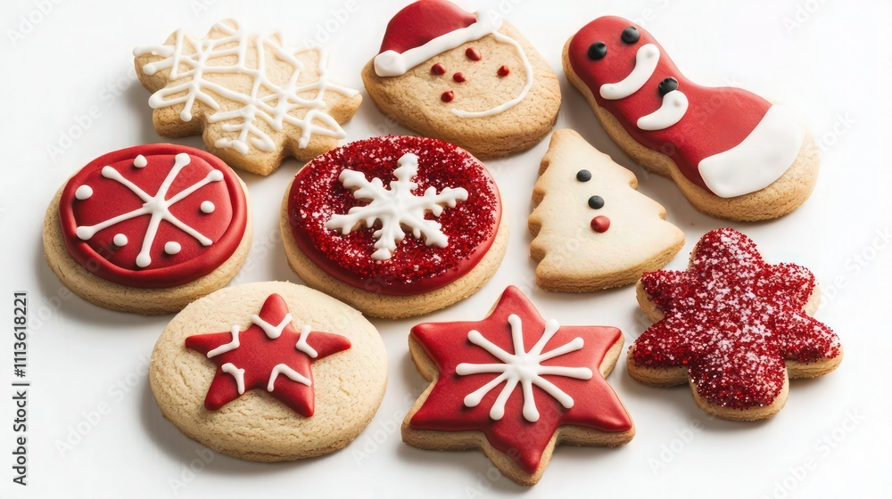 Set of different Christmas cookies on white background . Set of different Christmas cookies on white background .