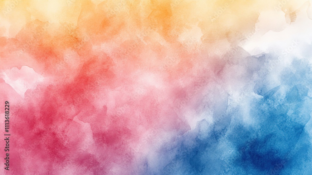 Vibrant watercolor gradient from warm to cool tones. Vibrant watercolor gradient from warm to cool tones.