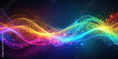 Abstract particle wave background with vibrant colors and dynamic movement, particles, abstract, wave, background, vibrant