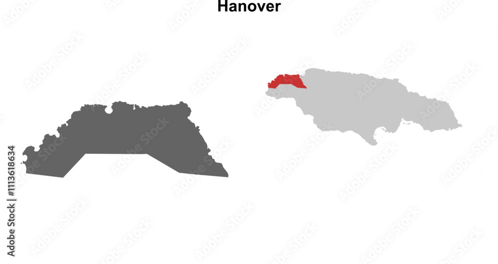 Hanover parish blank outline map set Hanover parish blank outline map set