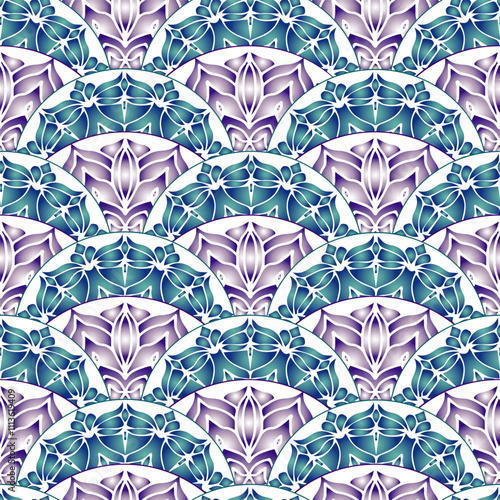Multicolored mandalas in a pattern.Multicolored bright mandalas in a seamless vector pattern.