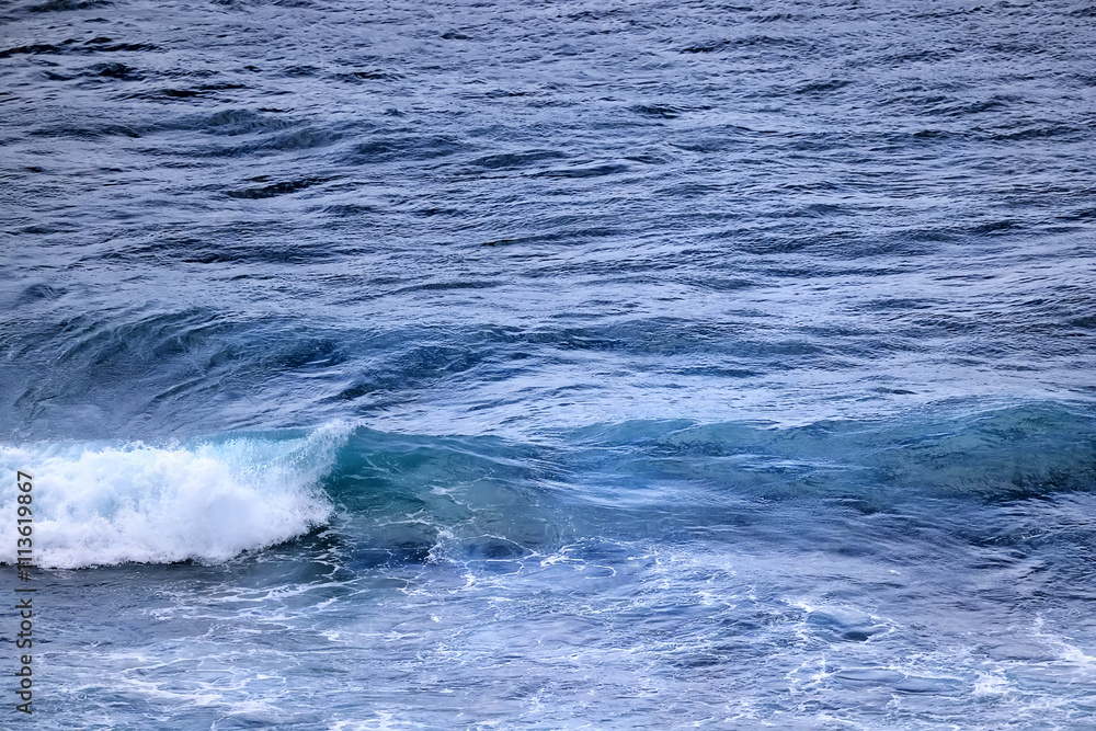 sea waves foam drone view abstract background ocean top