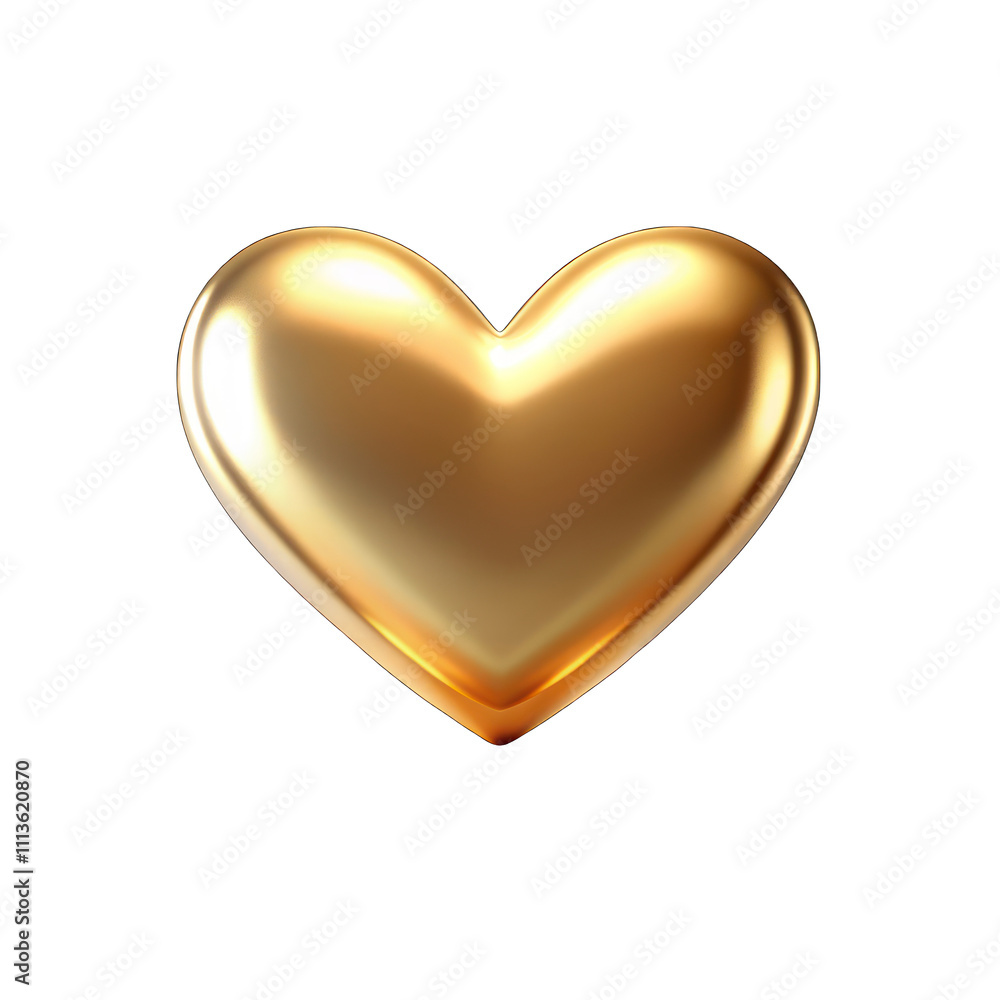Golden heart isolated on transparent background Golden heart isolated on transparent background