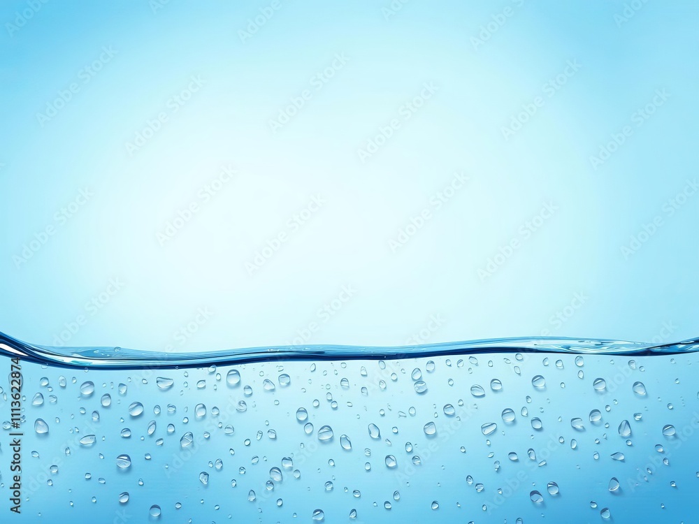 Banner featuring water drops on a vibrant blue background, perfect for a refreshing and calming design, elegance, banner Banner featuring water drops on a vibrant blue background, perfect for a refreshing and calming design, elegance, banner