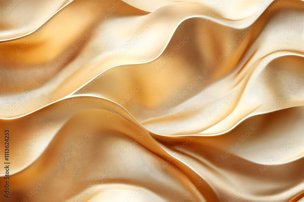 Fototapeta premium Golden Abstract 3D Wave Background