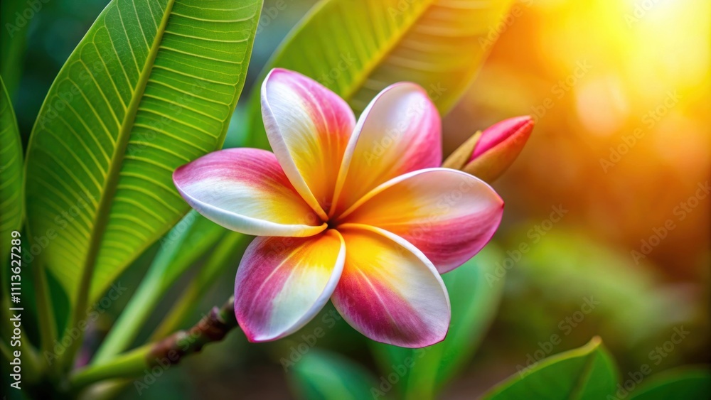 A close-up shot of a beautiful frangipani flower , tropical, exotic, vibrant, petals, plant, nature, bloom, fragrant, white A close-up shot of a beautiful frangipani flower , tropical, exotic, vibrant, petals, plant, nature, bloom, fragrant, white