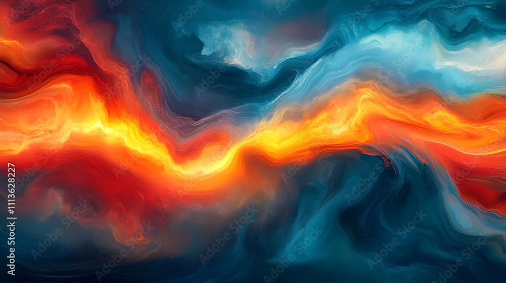 Abstract Background Fiery Flow Abstract Background Fiery Flow
