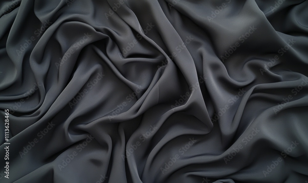 Abstract background featuring smooth black satin texture, exuding elegance. A design of opulent background. Abstract background featuring smooth black satin texture, exuding elegance. A design of opulent background.