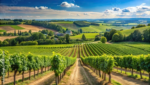Wallpaper Mural Vineyard and grape landscape in Chavanay, Loire, France during the summer , France, Chavanay, Loire, grape, vineyard Torontodigital.ca