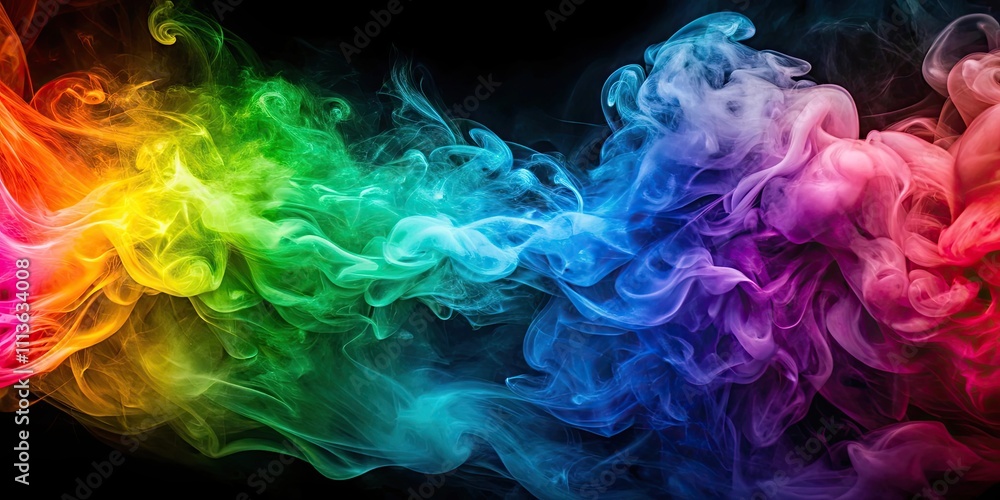 Fototapeta premium Abstract multicolored swirling smoke background with vertical movement , smoke, swirl, abstract, colorful, vertical, pattern