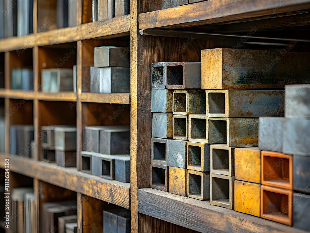 Fototapeta premium Industrial Metal Stock Realistic Image