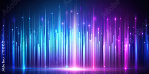 Abstract background with blue, mauve, and purple rays in neon shades on gradient mesh , abstract, blue, mauve, purple photo