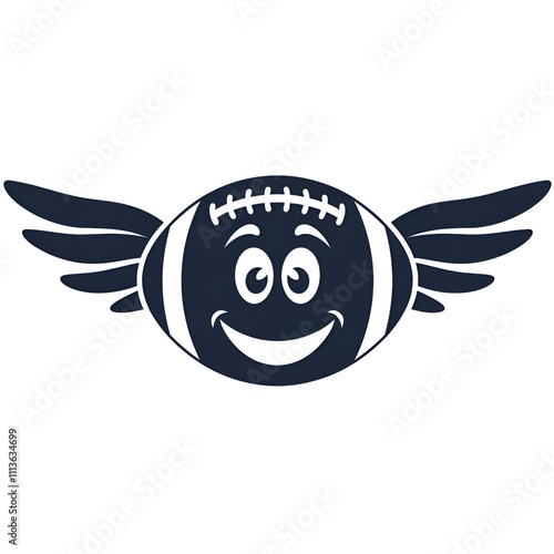 A vector silhouette image of a football icon 