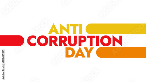 Anti Corruption Day colorful text typography on white or black background banner illustration great for wishing and celebrating Happy Anti Corruption Day in December