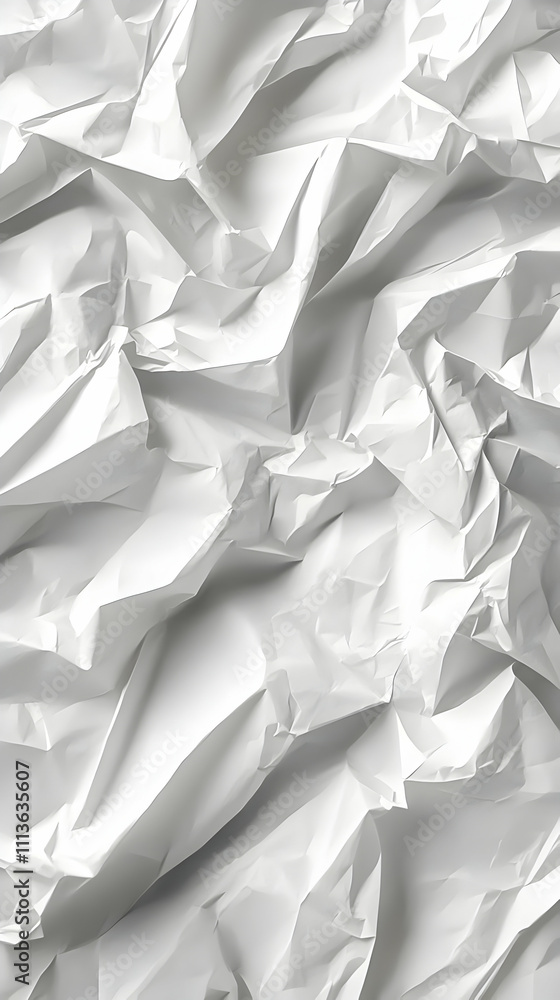 Obraz premium Abstract White Crumpled Paper Background