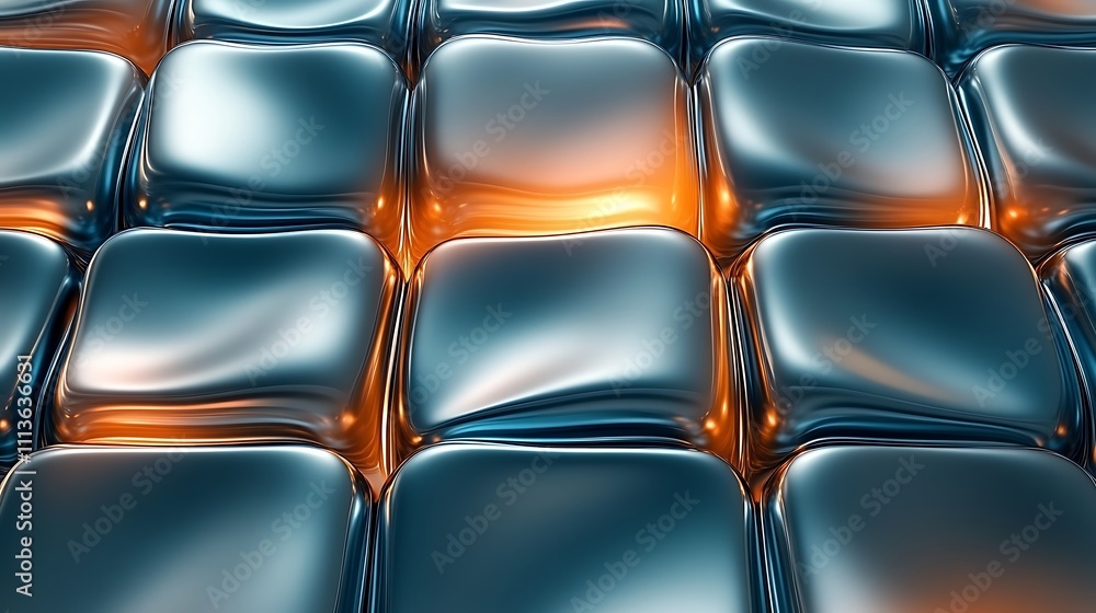 Abstract metallic surface with glowing orange square. Abstract metallic surface with glowing orange square.