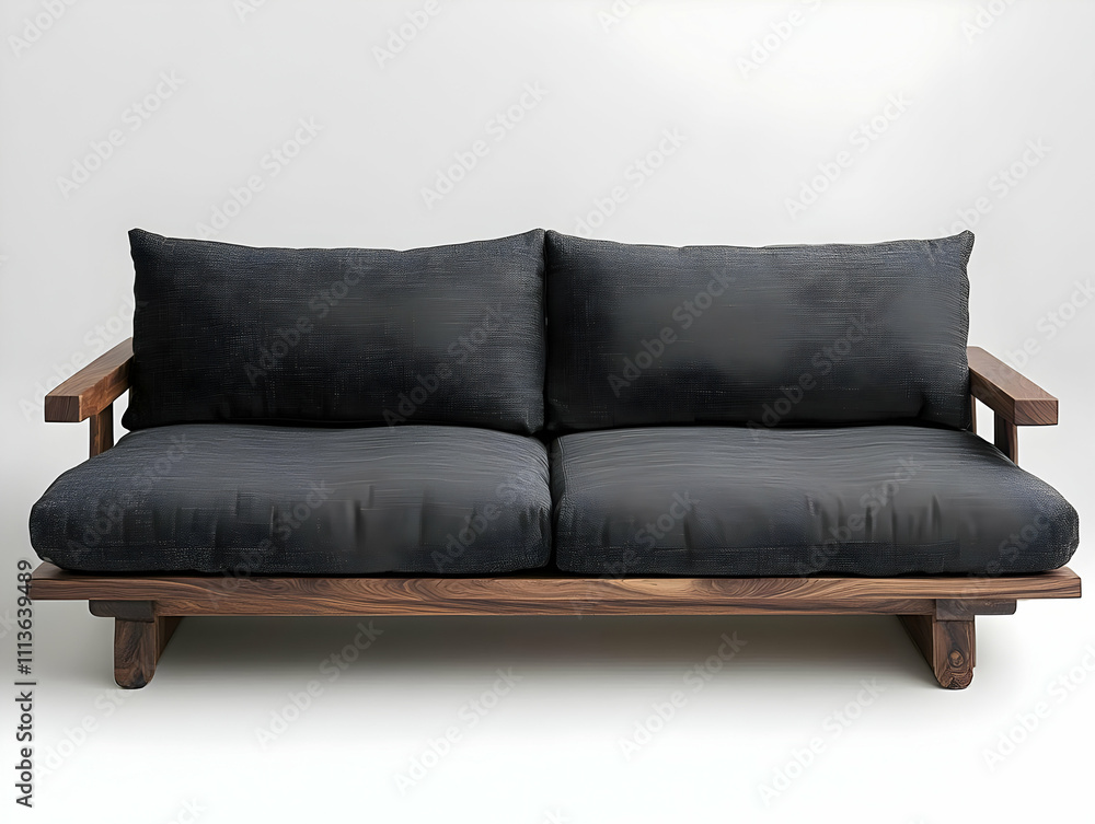 Obraz premium Modern Wooden Sofa 3D Illustration
