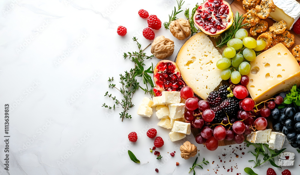 Italian pastas, salami, and cheese arranged on a white background Italian pastas, salami, and cheese arranged on a white background