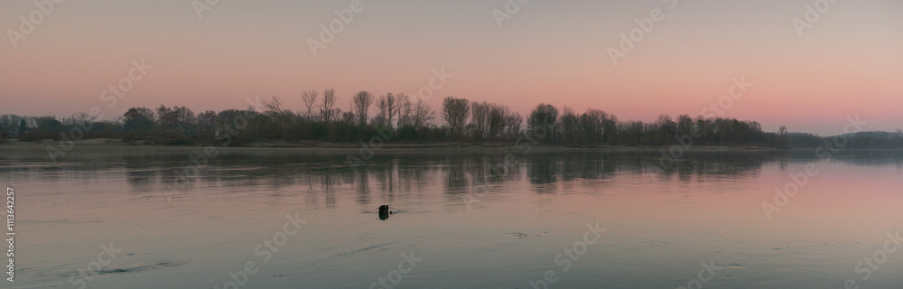 Po river landscape characteristic sun water clouds