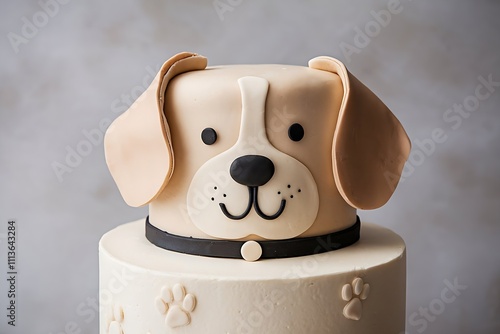 Dog Cake with Fondant Face 