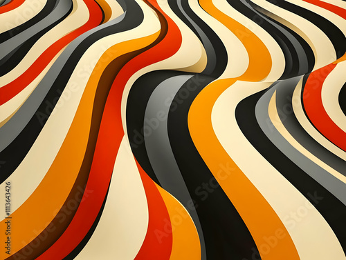 Wallpaper Mural Abstract 3D Wavy Lines Background Torontodigital.ca