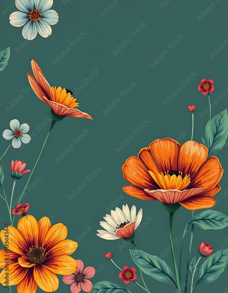 Obraz premium background with flowers