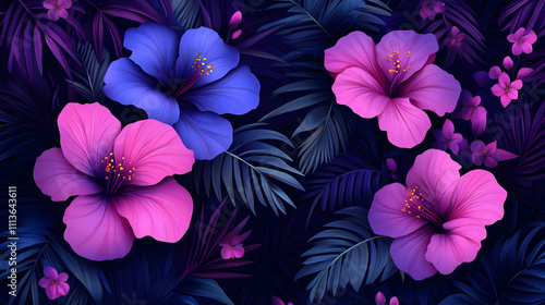 Vibrant Tropical Floral Illustration