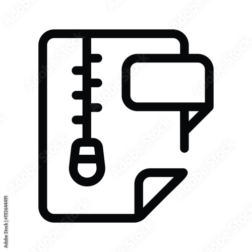 Zipped file icon representing compressed files or data